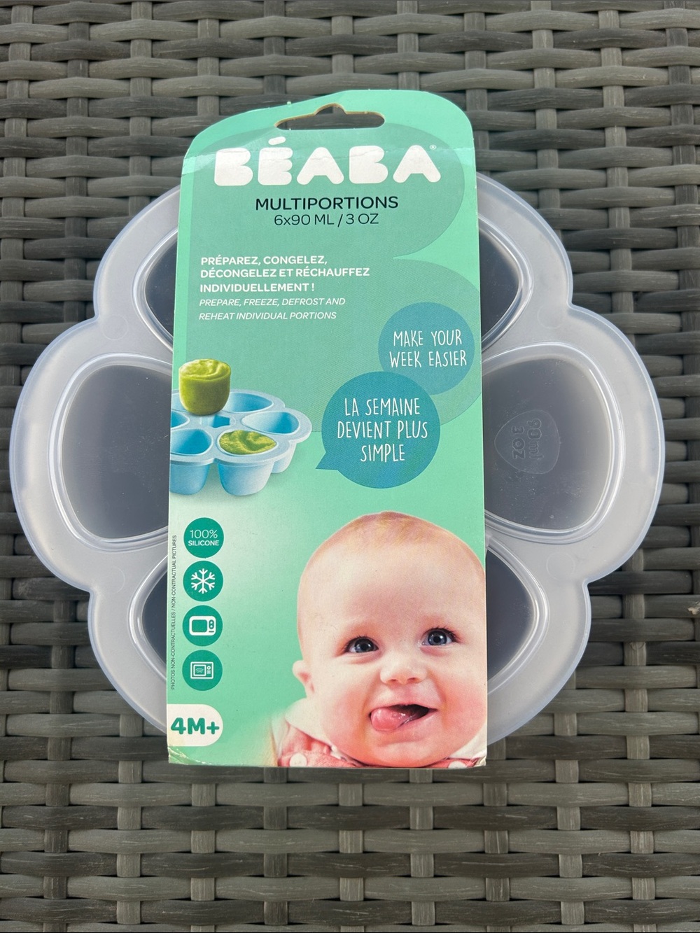 Silicone Multiportions Food Storage Tray - Gray